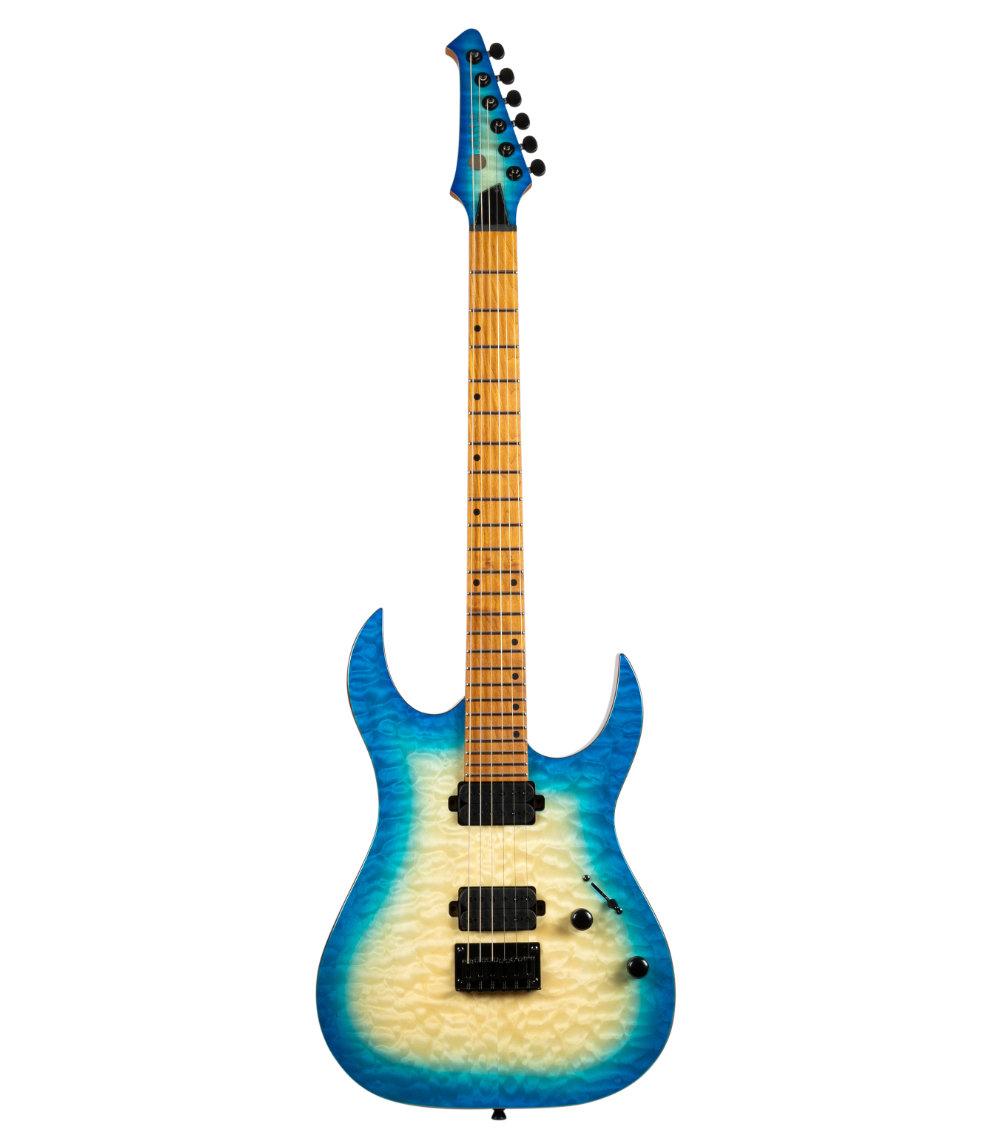 SPIRA Guitars S-500 QAB Trans Aqua Blue